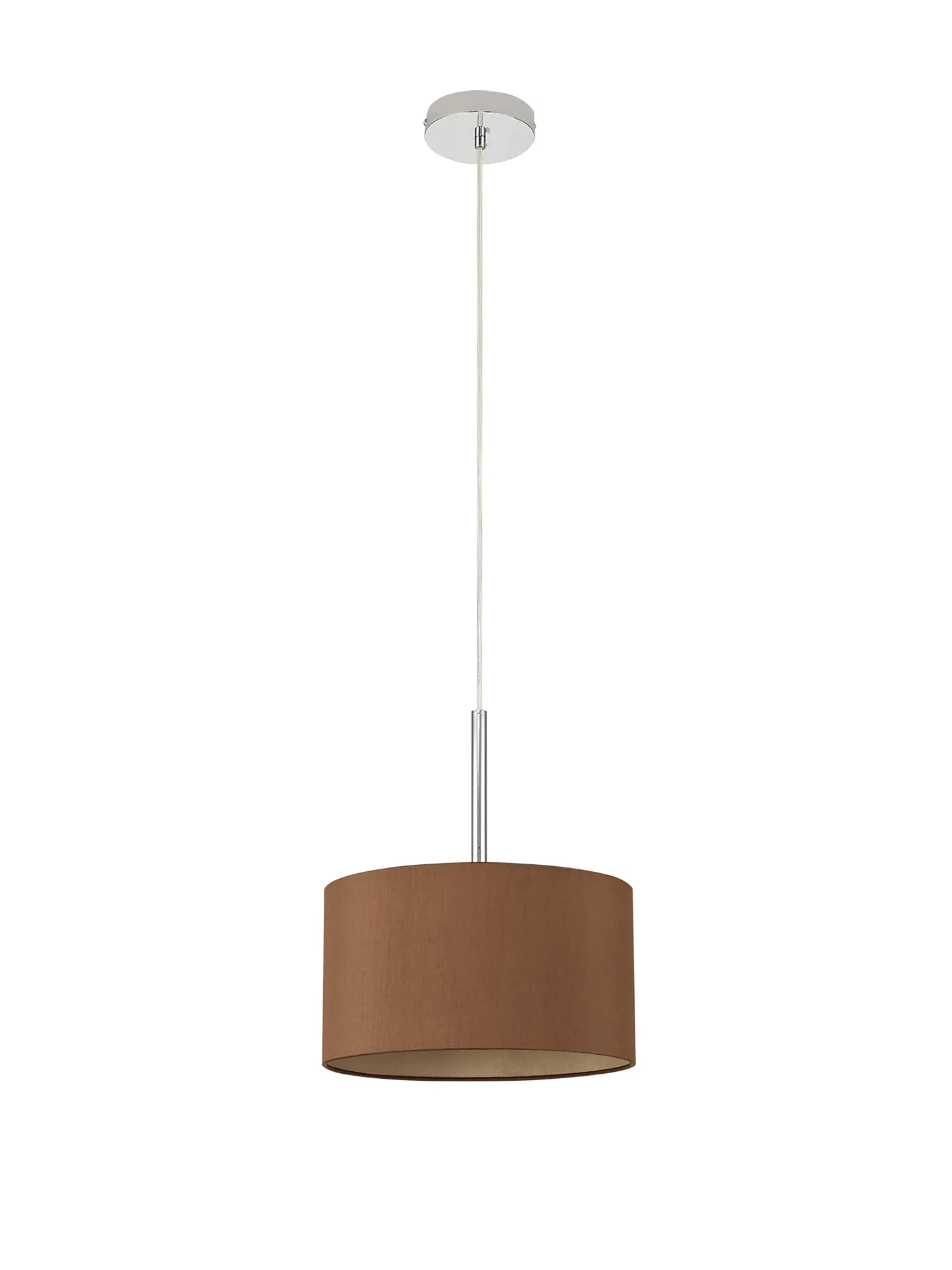 Baymont 30cm Pendant 1 Light Polished Chrome, Raw Cocoa/Grecian Bronze DK0122  Deco Baymont CH RC
